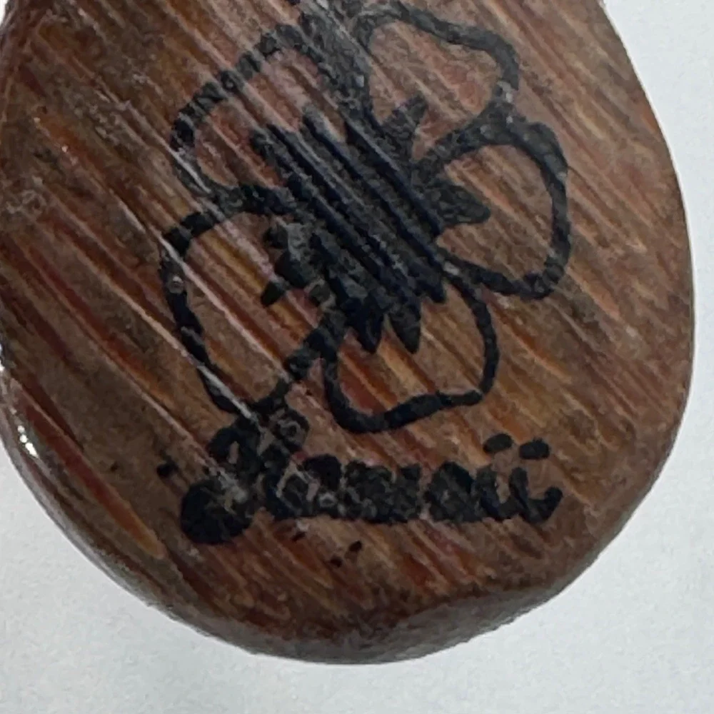 Vintage Hawaii Wooden Pineapple Keychain Hibiscus Flower Tropical Souvenir Brown